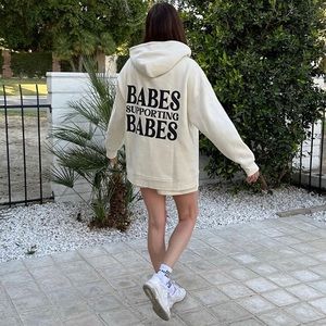 The "BABES SUPPORTING BABES" Big Sister Hoodie | Almond Milk
